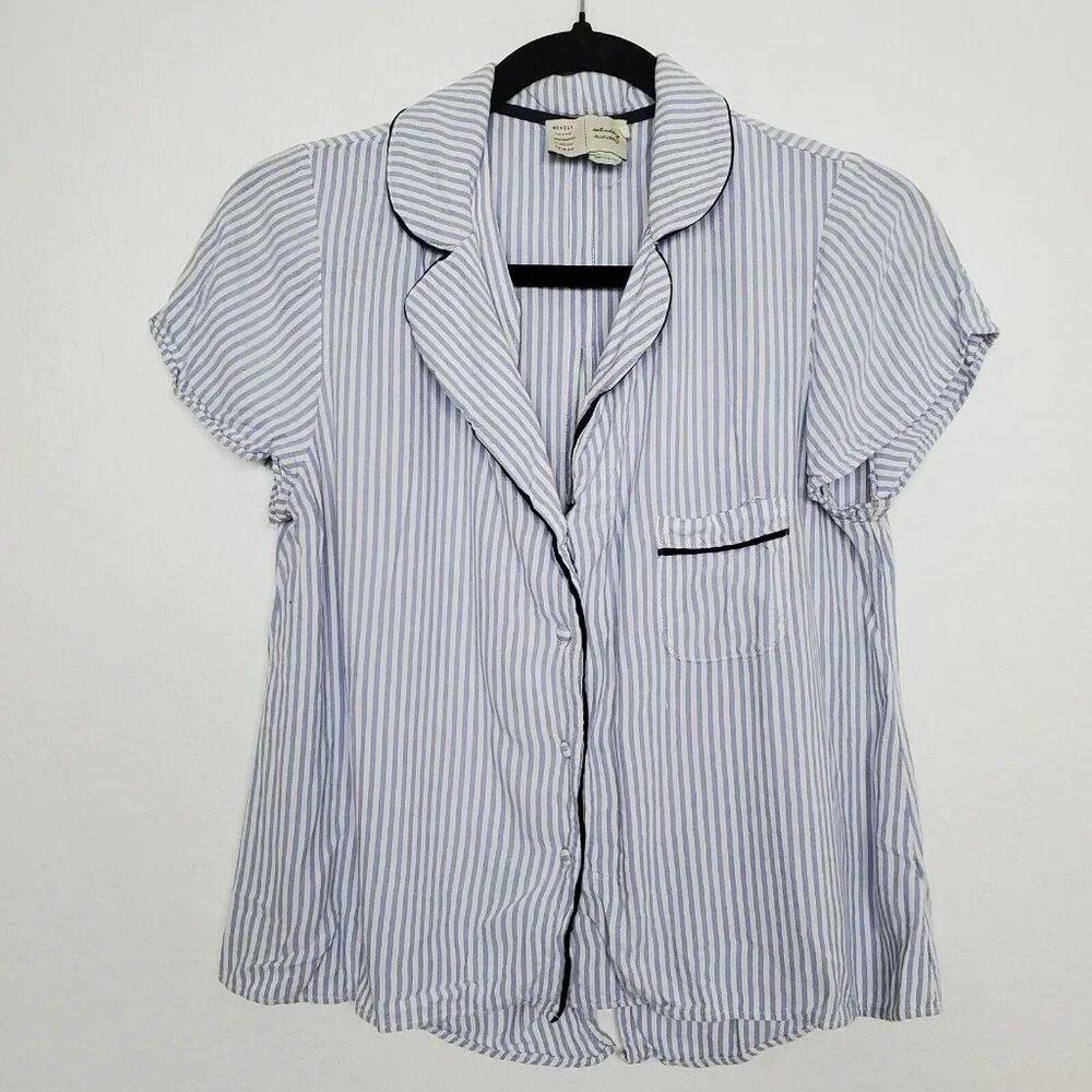 Anthropologie Saturday Sunday‎ Womens Pajama Top Size XS Tie Back Striped